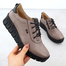 Zapatos de cuero para mujeres para caqui helios 420 marrón 1