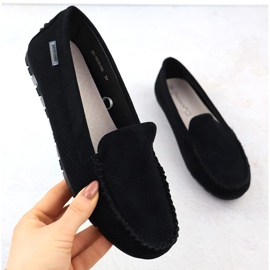 Moccasins zapatos de gamuza para mujeres Potocki WL09301 negro 1