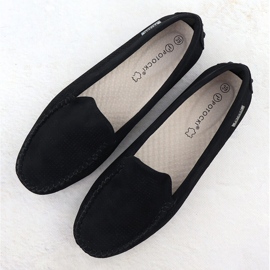 Moccasins zapatos de gamuza para mujeres Potocki WL09301 negro 3