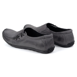 Olivier Zapatos para hombres mocasines de cuero insertado 306 kz gris 4