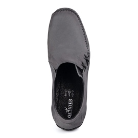 Olivier Zapatos para hombres mocasines de cuero insertado 306 kz gris 5