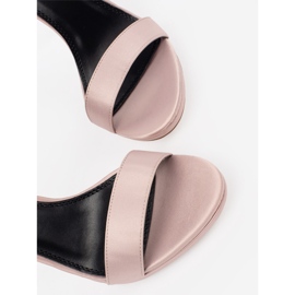Shelovet Sandalias de tacón alto para mujer rosado 4