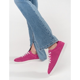 Goodin Zapatillas de zapatillas rosas hechas de cuero natural rosado 1