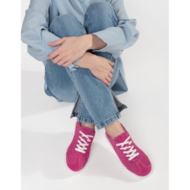 Goodin Zapatillas de zapatillas rosas hechas de cuero natural 2