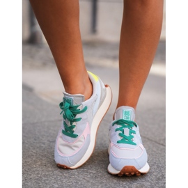 Zapatillas de deporte para mujeres en el sistema de espuma de memoria Big Star NN274682 Blue Platform azul 2
