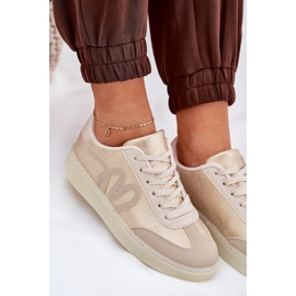 Zapatos deportivos ecológicos ecológicos de oro beige dorado 6