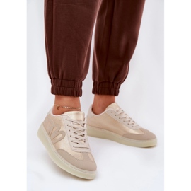 Zapatos deportivos ecológicos ecológicos de oro beige dorado 7