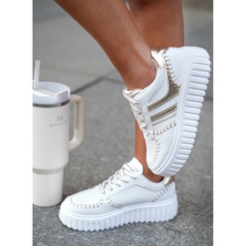 Zapatillas para mujeres en la plataforma de oro dorado 3