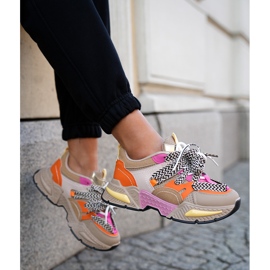 Zapatillas deportivas para mujeres con zapatillas de cordón doble caqui beige 3