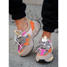 Zapatillas deportivas para mujeres con zapatillas de cordón doble caqui beige 4