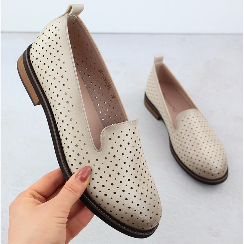 Zapatos de trabajo de mujer Lords Beige Potocki SZ12592 1