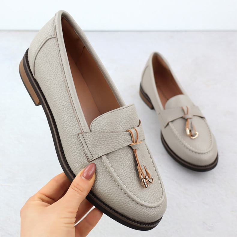 Zapatos mocasines de mujer Lordy beige potocki sz12627 1