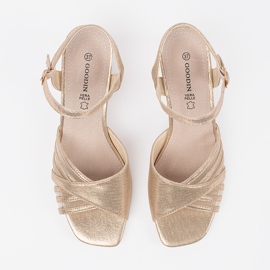 Goodin Sandalias doradas brillantes en el poste. dorado 3