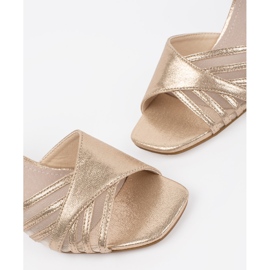 Goodin Sandalias doradas brillantes en el poste. dorado 5