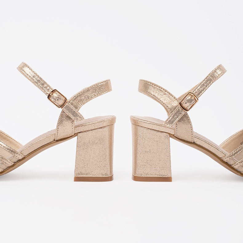 Goodin Sandalias doradas brillantes en el poste. dorado 1