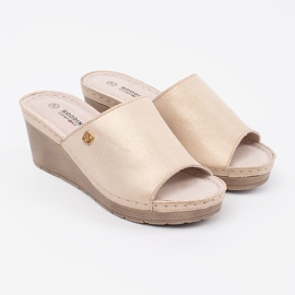 Goodin Flip Golden Women's -Flops en Wedge beige 1