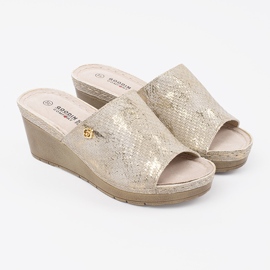 Goodin Flip Flip -Flops para cuñas Taupe dorado 1