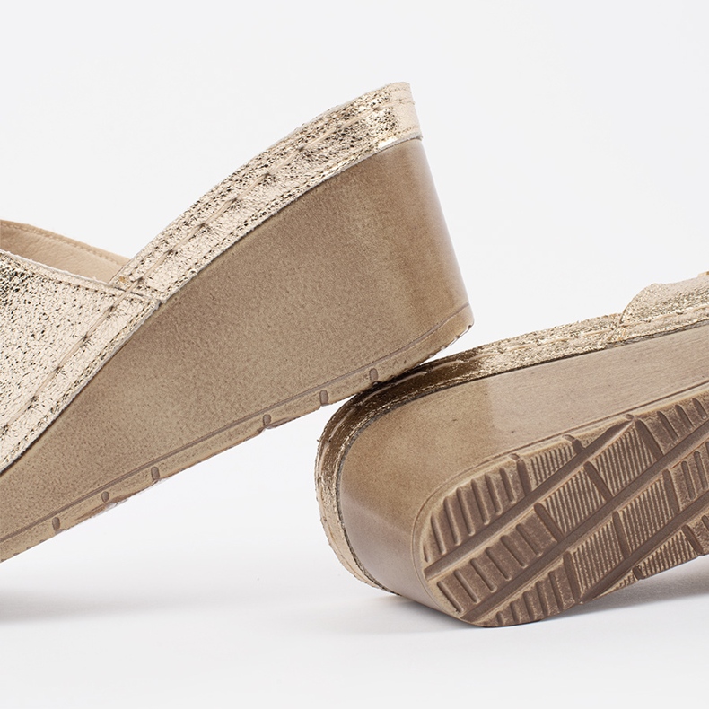 Goodin Flip Golden Women's -Flops en Wedge dorado 1 Goodin Flip Golden Women's -Flops en Wedge dorado 1