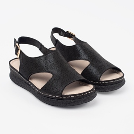 Goodin Sandalias negras en una plataforma ligera negro 2
