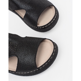 Goodin Sandalias negras en una plataforma ligera negro 5