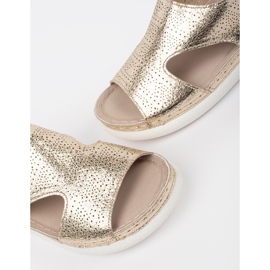 Goodin Sandalias de oro en una plataforma ligera dorado 5