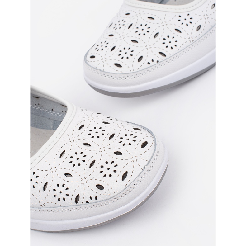 Goodin Sandalias de cuero blanco caídas 1
