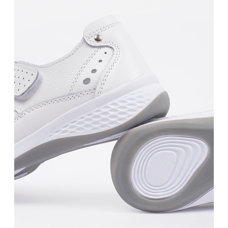 Goodin Sandalias de cuero blanco caídas 2