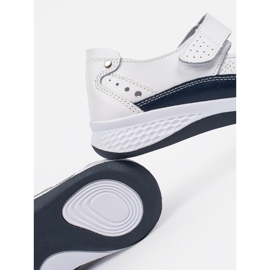Goodin Sandalias de cuero azul y azul marino caída blanco 1