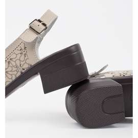 Goodin Sandalias de baja tacón de color marrón beige 1 Goodin Sandalias de baja tacón de color marrón beige 1