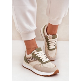 Zapatos deportivos femeninos con estampado de leopardo en la plataforma verde 5