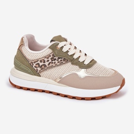 Zapatos deportivos femeninos con estampado de leopardo en la plataforma verde 4