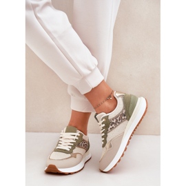 Zapatos deportivos femeninos con estampado de leopardo en la plataforma verde 3