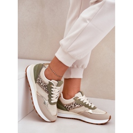 Zapatos deportivos femeninos con estampado de leopardo en la plataforma verde 7