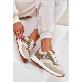 Zapatos deportivos femeninos con estampado de leopardo en la plataforma verde 8