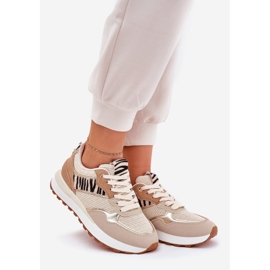 Zapatos deportivos femeninos en la plataforma cebra beige 1 Zapatos deportivos femeninos en la plataforma cebra beige 1