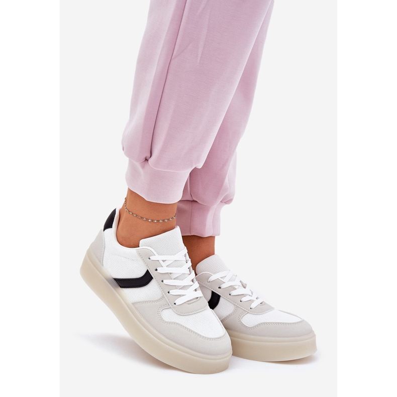Zapatillas de plataforma baja para mujer, color blanco 1 Zapatillas de plataforma baja para mujer, color blanco 1