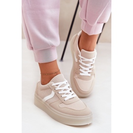Zapatillas de plataforma baja para mujer, beige 5