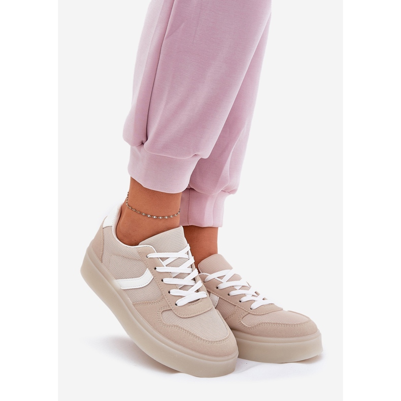 Zapatillas de plataforma baja para mujer, beige 1