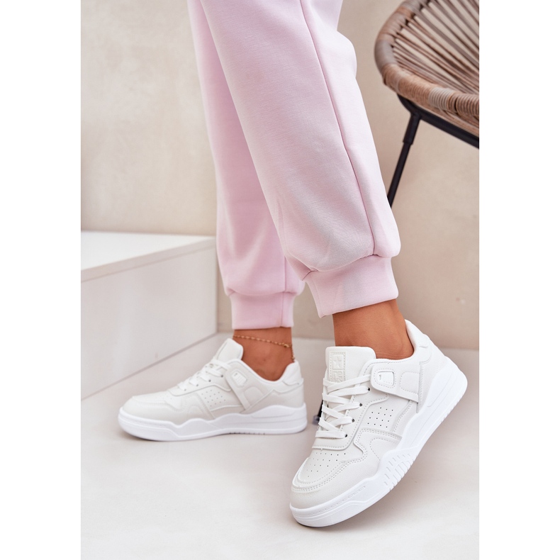 Zapatillas deportivas de zapatillas para mujeres con cuero ecológico blanco 2