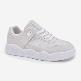 Zapatillas deportivas de zapatillas para mujeres con cuero ecológico blanco 4