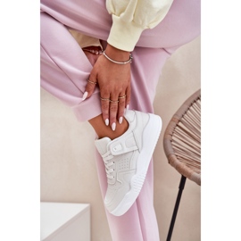 Zapatillas deportivas de zapatillas para mujeres con cuero ecológico blanco 5
