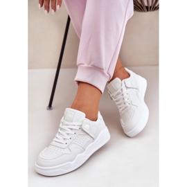 Zapatillas deportivas de zapatillas para mujeres con cuero ecológico blanco 6