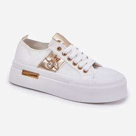 Zapatillas de deporte para mujeres en la plataforma con un detalle decorativo blanco 4