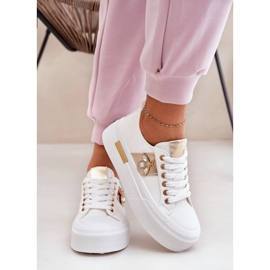 Zapatillas de deporte para mujeres en la plataforma con un detalle decorativo blanco 3