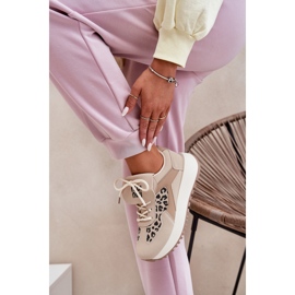 Zapatillas deportivas de zapatillas femeninas en la plataforma leopard beige 6