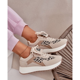 Zapatillas deportivas de zapatillas femeninas en la plataforma leopard beige 2