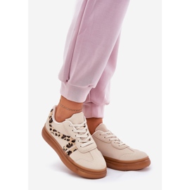 Zapatillas de deporte para mujeres en la plataforma leopardo beige 1 Zapatillas de deporte para mujeres en la plataforma leopardo beige 1