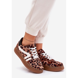 Zapatillas de deporte para mujeres en la plataforma leopardo impreso marrón 1 Zapatillas de deporte para mujeres en la plataforma leopardo impreso marrón 1