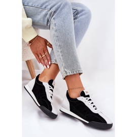Laura Messi 2935 zapatos deportivos de cuero para mujeres negro 7