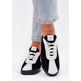 Laura Messi 2935 zapatos deportivos de cuero para mujeres negro 3
